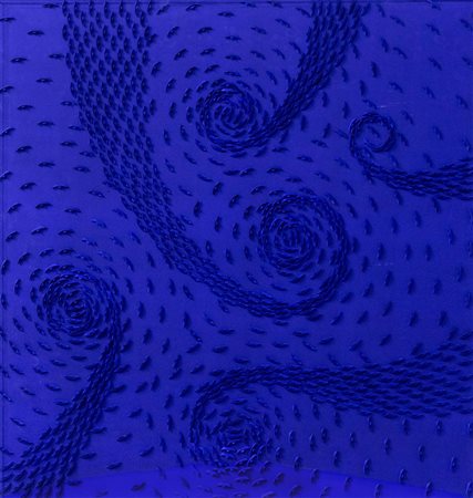 Riccardo Gusmaroli Vortice blu, 2014 barche di carta su tela cm 120x120...