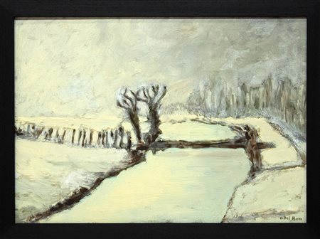 Angelo Del Bon Nevicata, 1947 olio su tela cm 69,5x49,5 Opera registrata...