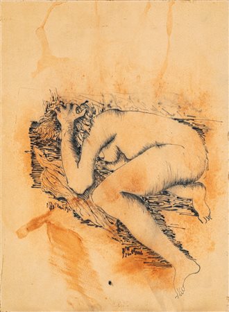 Mattia Moreni (1920, Pavia - Brisighella, 1999) Nudo di donna seduta 1943...