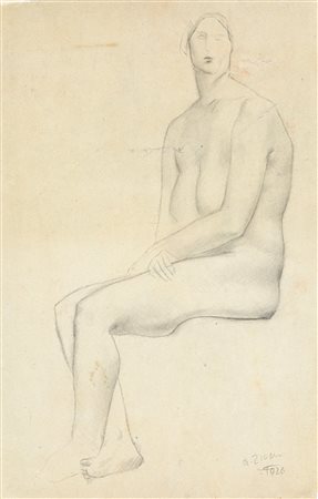 Alberto Ziveri (Roma, 1908 - Roma, 1990) Nudo di donna 1926 Matita su carta...