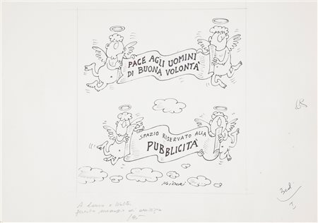 Gianni Isidori (Roma, 1931 - Roma, 2019) Vignetta - Pace agli uomini di Buona...