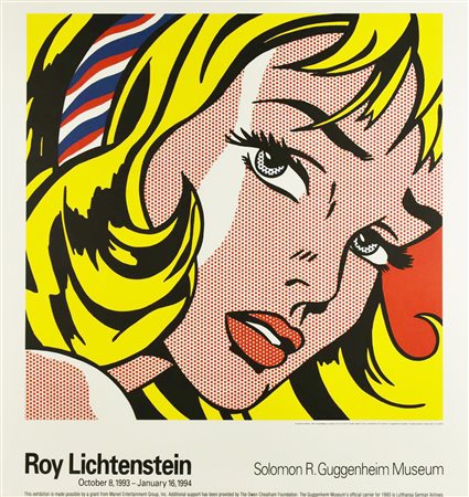 MANIFESTO ROY LICHTENSTEIN stampa offset, cm 73x66 Riproduzione del...