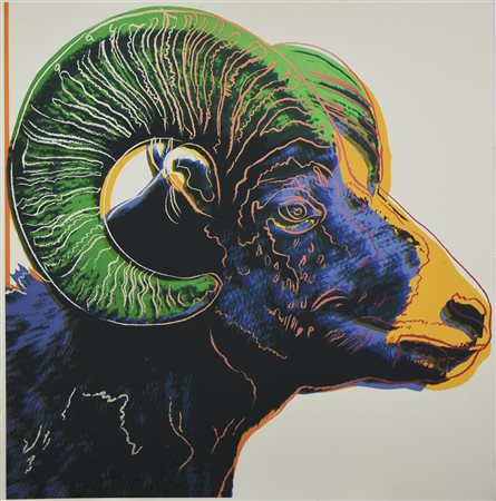 Da Andy Warhol BIGHORN RAM stampa tipografica su carta cotone, cm 96,5x96,5