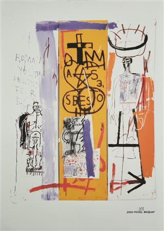 D'apres Jean Michel Basquiat SENZA TITOLO fotolitografia su carta cotone, cm...