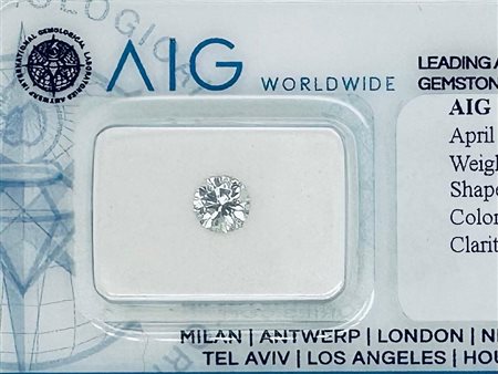 DIAMANTE 0,52 CT COLORE G - PUREZZA SI1 - TAGLIO BRILLANTE - CERTIFICATO AIG...