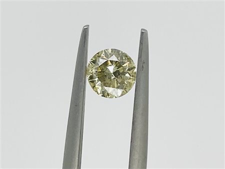 DIAMANTE 0,7 CT COLORE FANCY GIALLO GRIGIO - I2 - TAGLIO BRILLANTE –...