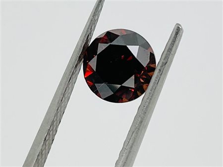 DIAMANTE 2,06 CT COLORE FANCY MARRONE ARANCIATO SCURO UNIFORME TAGLIO...