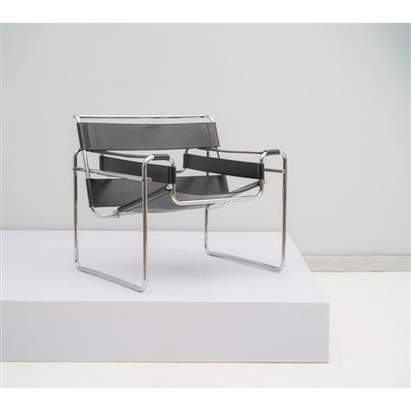 MARCEL BREUER, Riedizione poltrona modello "B3" o "Wassily"