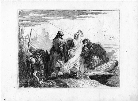 Tiepolo, Giandomenico(Venezia 1726 - 1804)LA SACRA FAMIGLIA ABBANDONA LA...