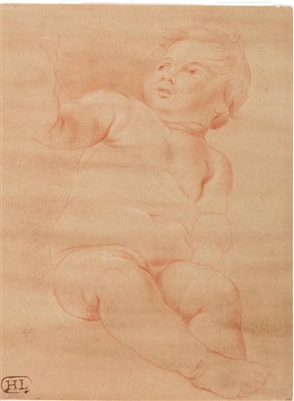 Batoni, Pompeo(Lucca 1708 - Roma 1787)STUDIO DI PUTTO SEDUTOMatita rossa con...