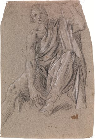 Lanfranco, Giovanni(Parma 1582 - Roma 1647)STUDIO DI FIGURA MASCHILEMatita...