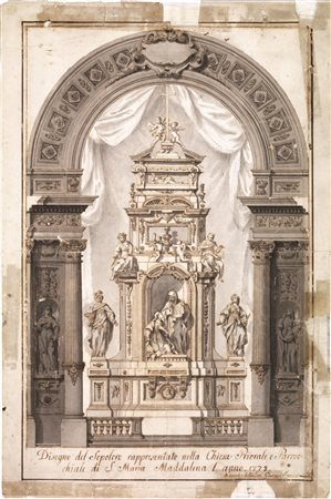 Jarmorini, Giuseppe(Bologna 1732 - 1816)PROGETTO DI ALTAREPenna e inchiostro...