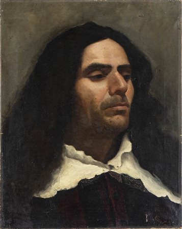 ENRICO GAETA  (Castellammare di Stabia, 1840 - 1887): Ritratto di giovane uomo 