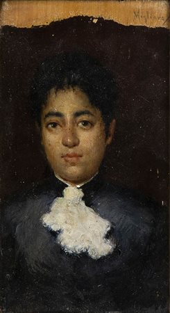 VINCENZO MIGLIARO (Napoli, 1858 - 1938): Ritratto di ragazza, 1885