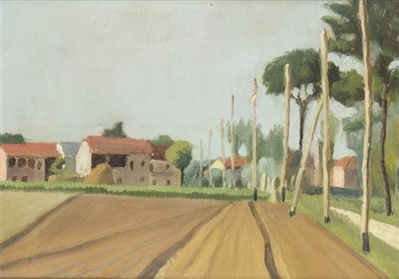 CARLO LEVI (Torino, 1902 - Roma, 1975): Paesaggio di Savigliano, 1926