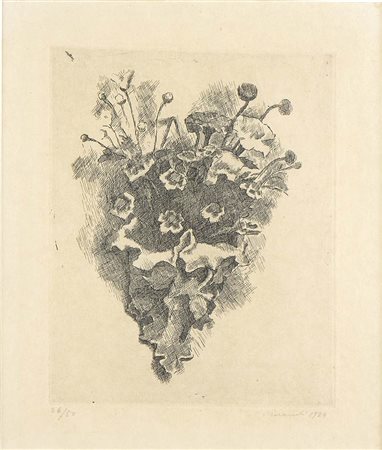 GIORGIO MORANDI (Bologna, 1890 - 1964) : Cornetto con fiori di campo, 1924