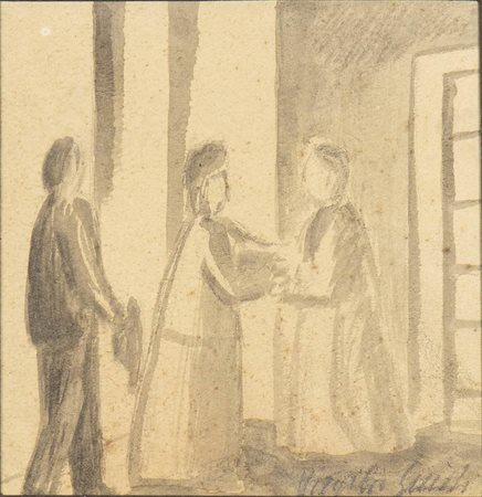 VIRGILIO GUIDI (Roma, 1891 - Venezia, 1984): La visita, 1921