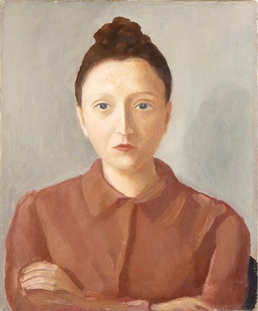 VIRGILIO GUIDI (Roma, 1891 - Venezia, 1984): Ritratto di giovane ragazza, 1941