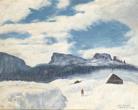 CESARE MAGGI (Roma, 1881 - Torino, 1961) : Montagne della Val d'Aosta, 1958