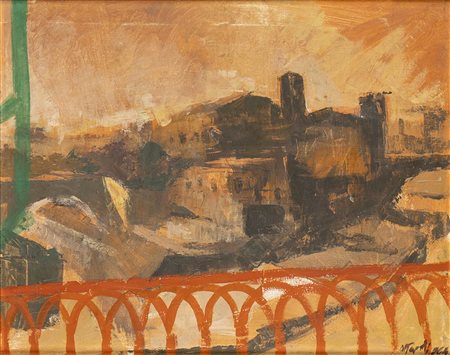 UGO ATTARDI (Sori, 1923 - Roma, 2006): Tramonto sul Tevere, 1964