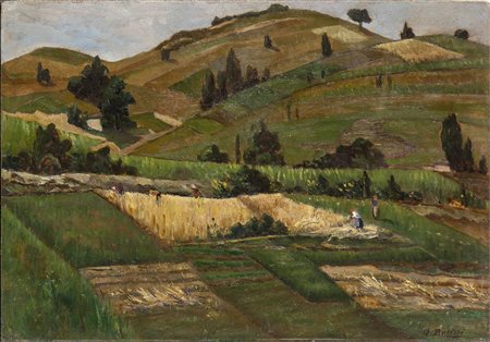 GIUSEPPE BARTOLI (Bagnacavallo, 1911 - 1980): Paesaggio di collina