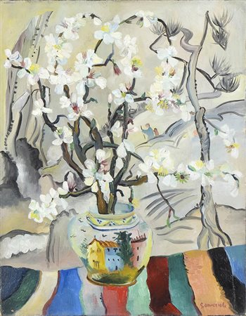 GIOVANNI OMICCIOLI (Roma, 1901-1975): Vaso di fiori