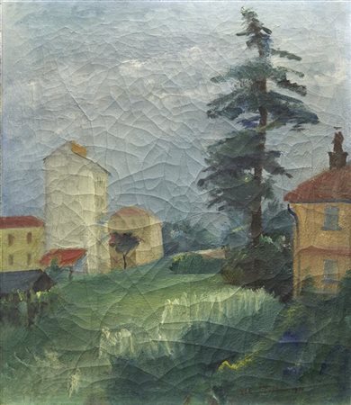 Umberto Lilloni "Case di periferia" 1930
olio su tela (cm 70x60)
Firmato e datat