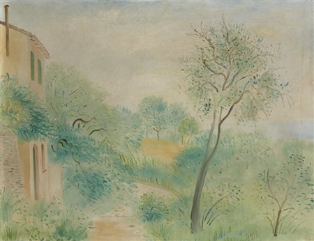 Umberto Lilloni "Paesaggio ligure" 
olio su tela (cm 50x64)
Firmato in basso a d