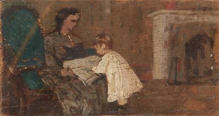 Giovanni Fattori "Ritratto della signora Angioli" 1870
olio su tavola (cm 6x11,5