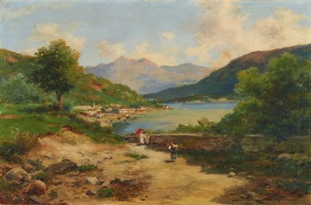 Silvio Poma "Lago Maggiore, veduta di Baveno" 
olio su tela (cm 65x100)
Firmato