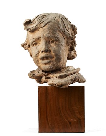 Medardo Rosso "Ritratto di bambino" 
scultura in terracotta (h cm 24)
(difetti)