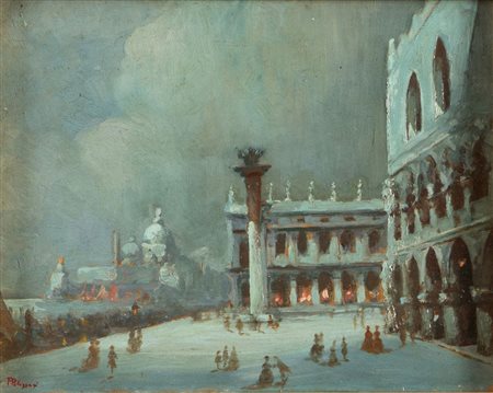 Pittore anonimo del XX secolo. "Venezia". Olio su tavola. Cm 22x28. Opera...