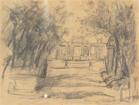 EMMA CIARDI (Venezia 1879 – 1933) "Veduta". Disegno a matita su carta. Cm...