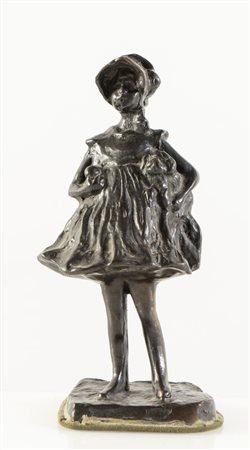 PAOLO TROUBETZKOY (Intra 1866 – Pallanza 1938) "Fillette". Scultura in...