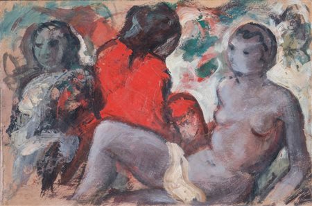 GIUSEPPE TORTORELLI (1898 – 1987) "Senza titolo". Olio su cartone. Cm 20x30....