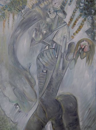 PETROS PAPAVASSILIOU (Atene 1928 – Milano 2014) "Euridice", 1991. Olio su...