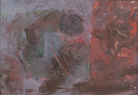 LIDIA PUGLIOLI (Bologna 1913 – 2013) "Un paesaggio", 1961. Tempera su...