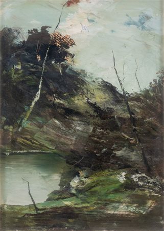 UBALDO MAGNAVACCA (Modena 1885 – Lerici 1957) “Paesaggio”. Olio su cartone....