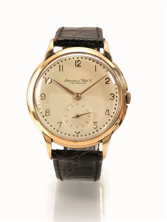 Orologio da polso International Watch Co. Schaffausen, anni '50, in oro rosa...
