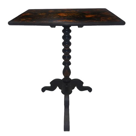 Tavolino in legno ebanizzato nero, 19° Secolo