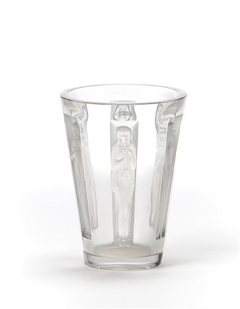 René Lalique "Gobelet six figurines"
Vaso in vetro soffiato in stampo, molato e