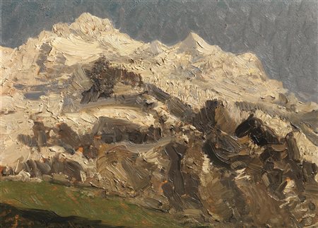 Emma Ciardi(Venezia 1879 - 1933)MONTAGNE INNEVATEolio su tavoletta, cm...