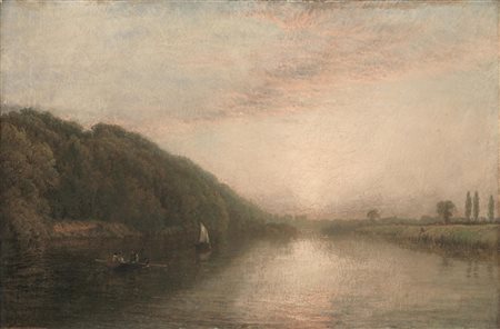 Henry Dawson(Kingston upon Hull 1811 â€“ Chiswick 1878)VEDUTA DI FIUME AL...