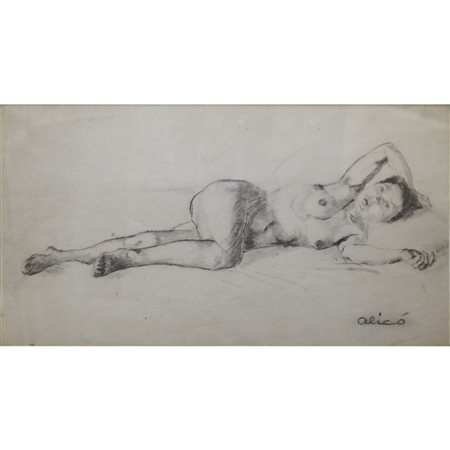 Giovanni Alicò (Catania 1906-Milano 1971)  - Nudo di donna