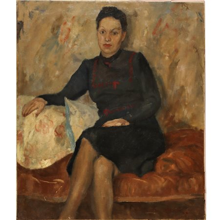 Giovanni Alicò (Catania 1906-Milano 1971)  - Ritratto di donna