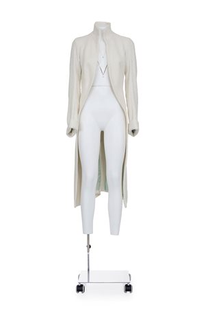 ALEXANDER McQUEEN Rare boucle' redingote DESCRIPTION: Rare offwhite boucle'...