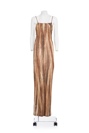 MAISON MARTIN MARGIELA Rare trompe l'oeil hair print long slip dress...