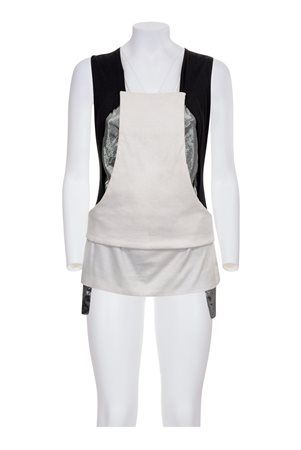 HELMUT LANG Multi layered jersey top DESCRIPTION: Multi layered black and...