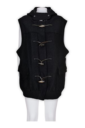 BALENCIAGA BY NICOLAS GHESQUIERE Rare oversize hooded Montgomery vest...