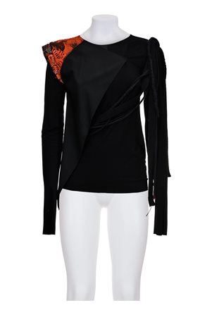 BALENCIAGA BY NICOLAS GHESQUIERE Rare long sleeve jersey top with tapestry...